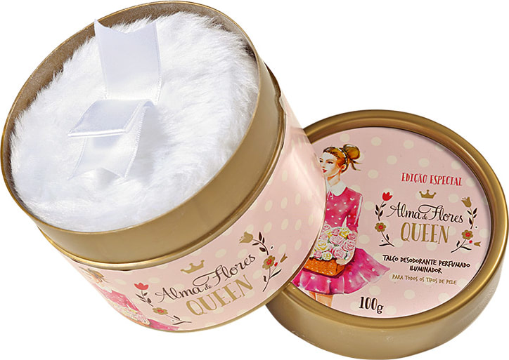 Alma de Flores Queen Talco Desodorante Perfumado Iluminador - Talco 100g