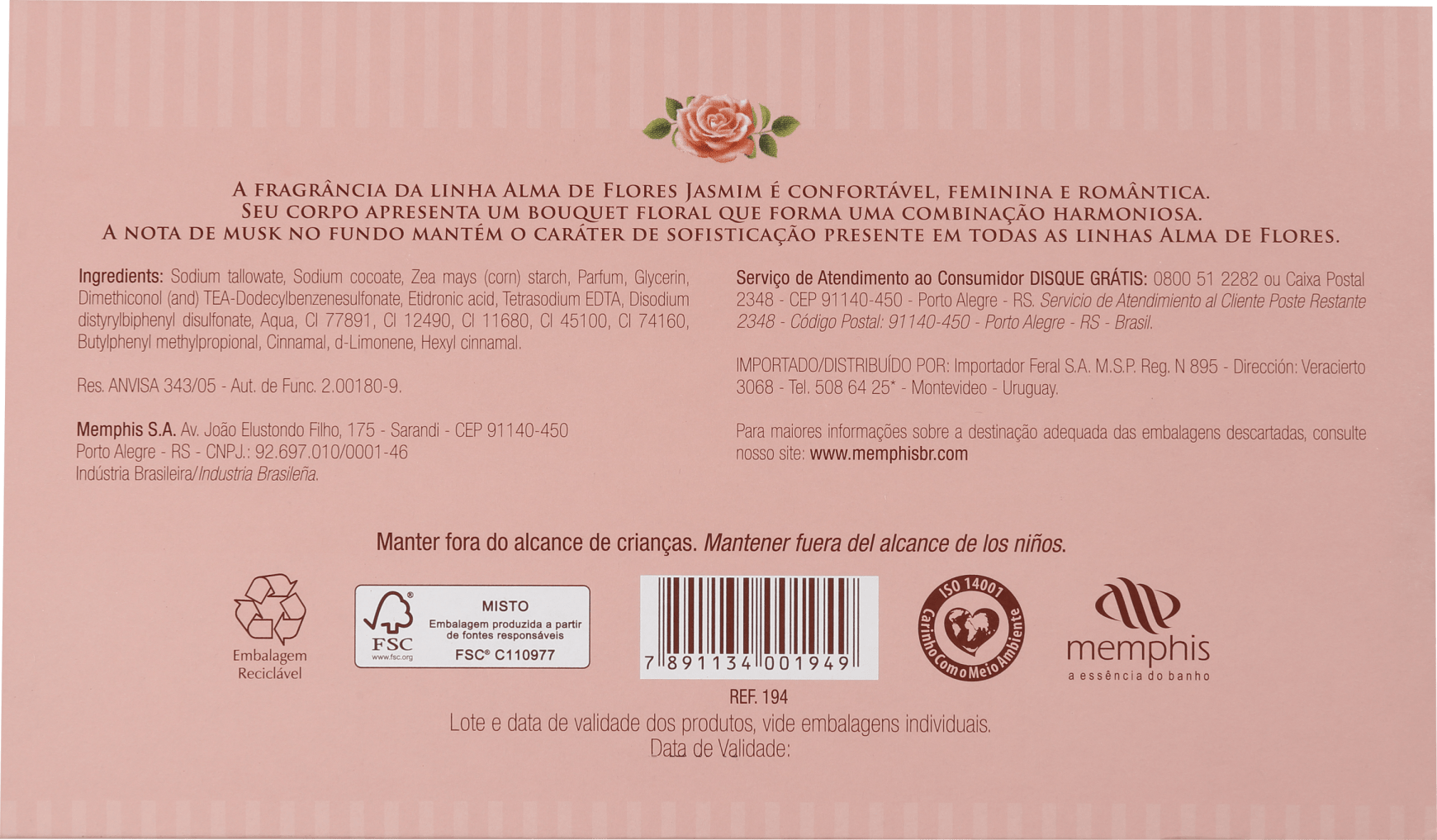 Kit Alma de Flores Essência de Jasmim - Sabonetes em Barra 3x130g