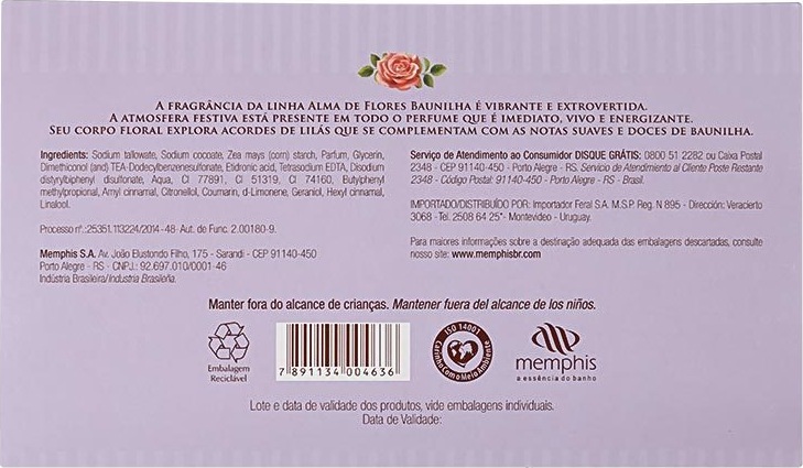 Kit Alma de Flores Essência de Baunilha - Sabonetes em Barra 3x130g