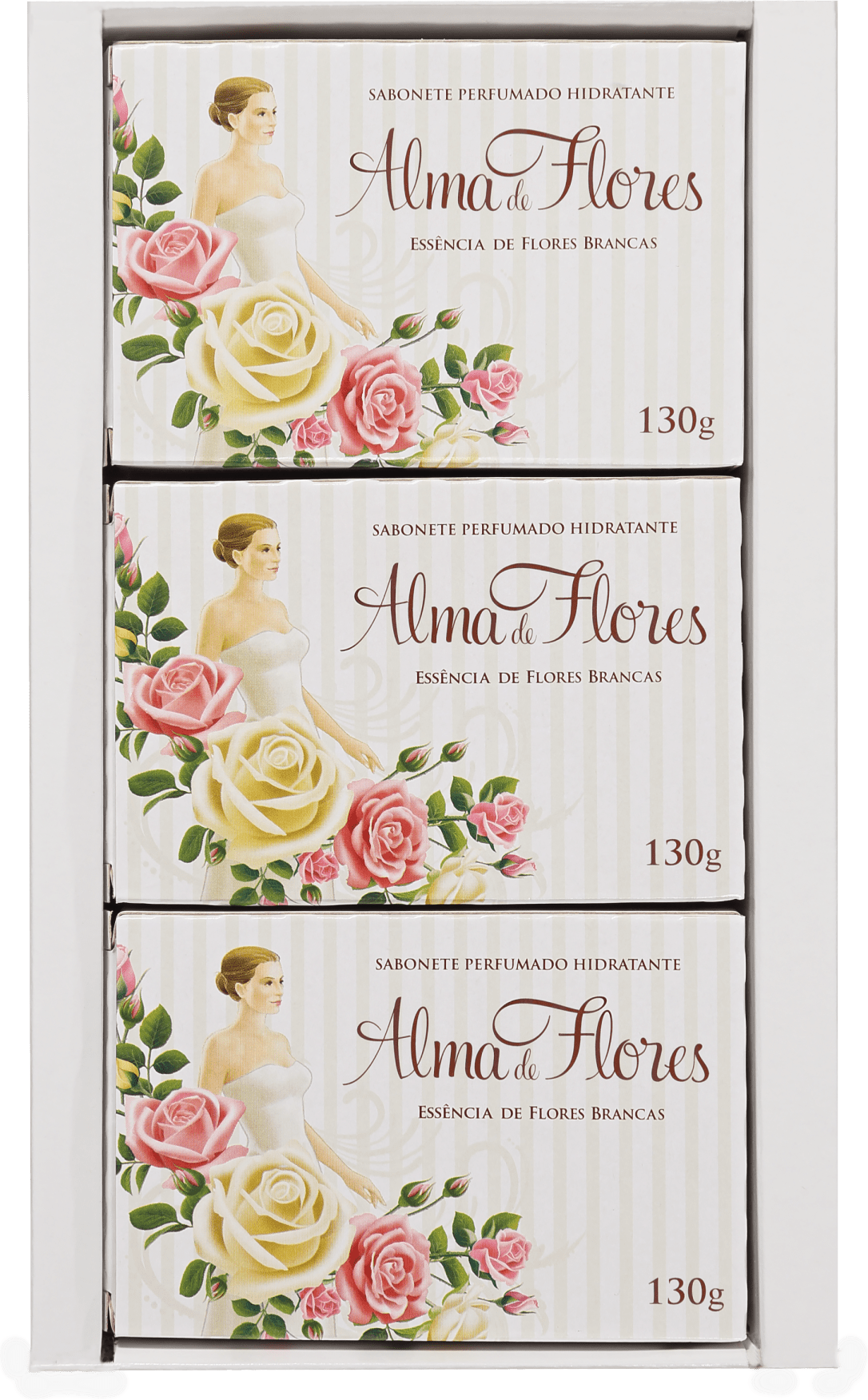Kit Alma de Flores Essência de Flores Brancas - Sabonetes em Barra 3x130g