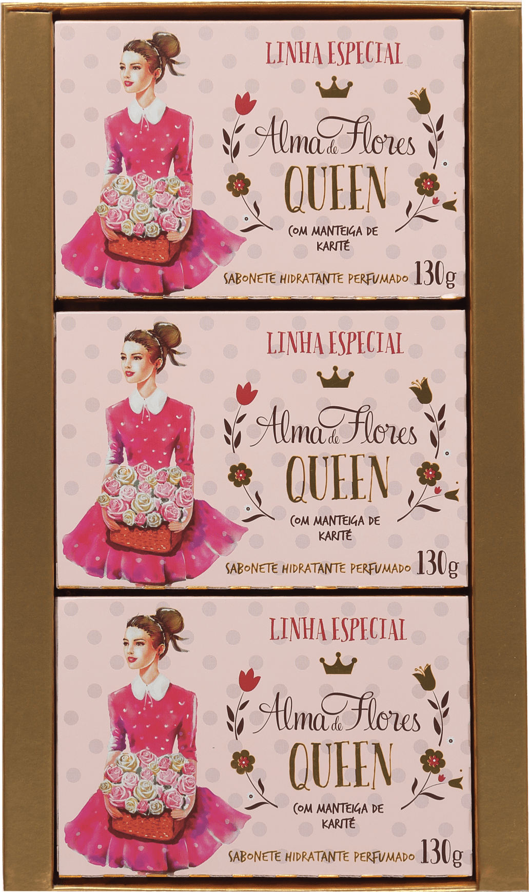 Kit Alma de Flores Queen - Sabonetes em Barra 3x130g