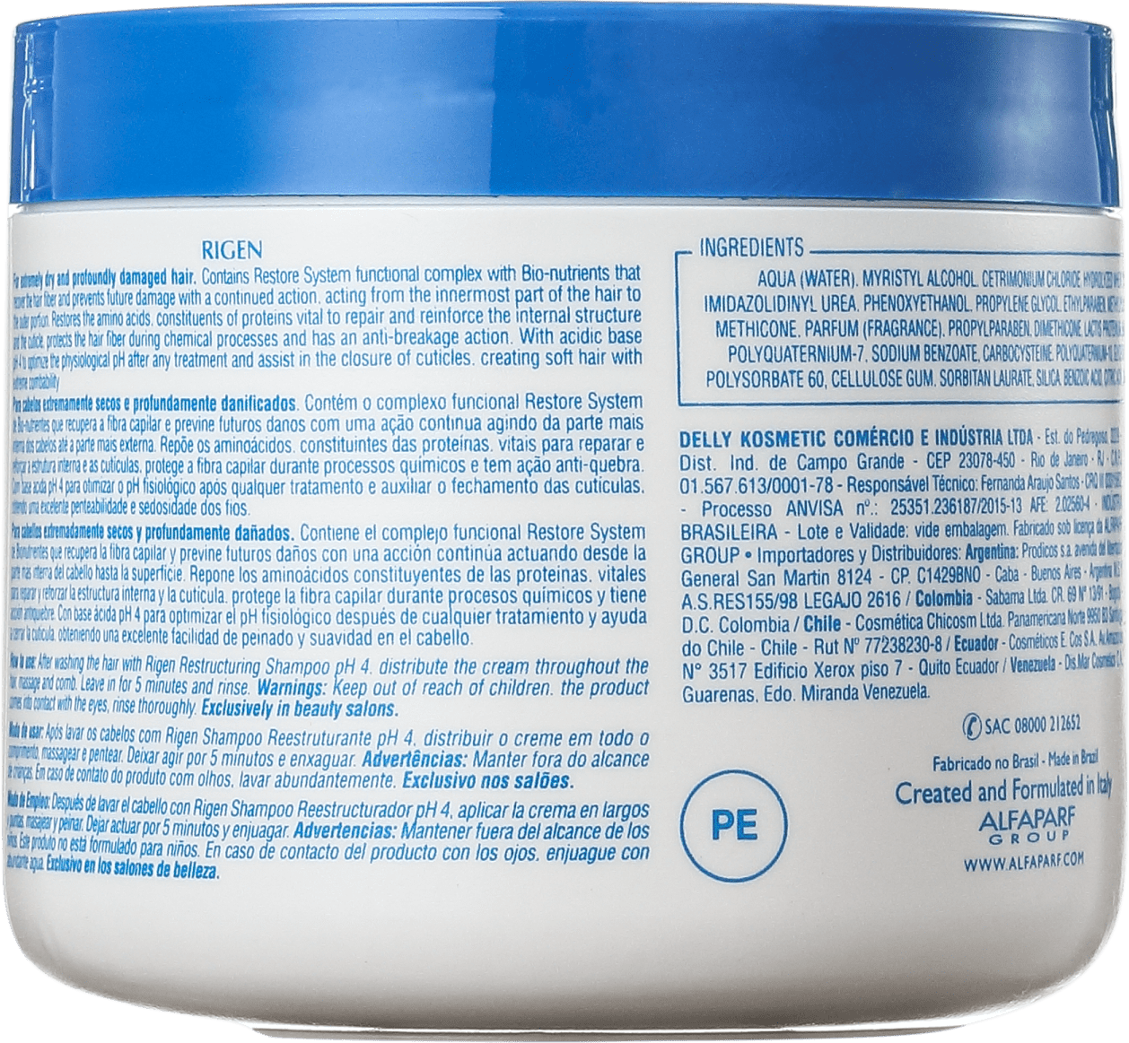 Alfaparf Rigen Restore System Ultra Restructuring Conditioner Mask - Máscara de Tratamento 500g