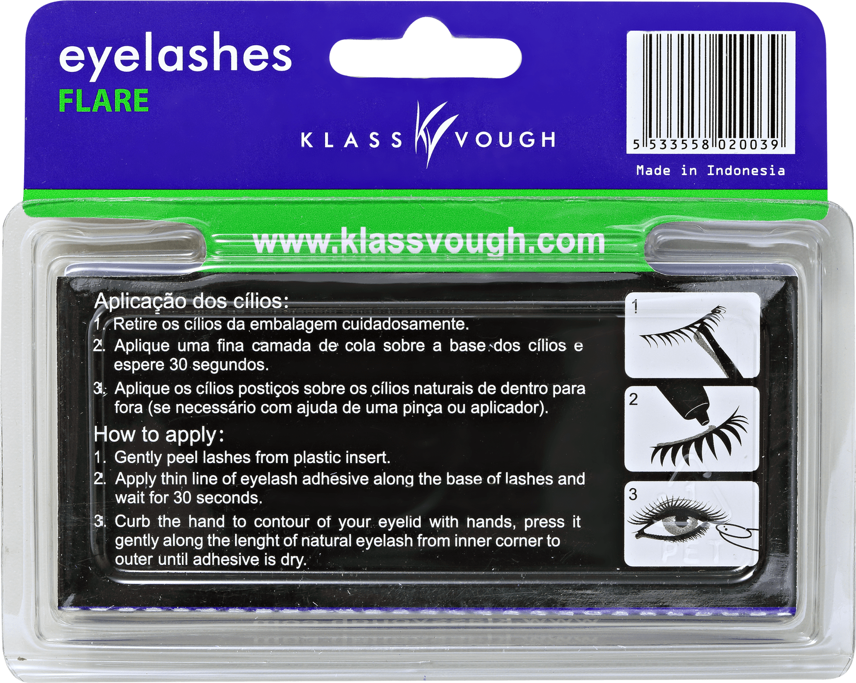 Klass Vough Flare 9mm, 10mm, 12mm - Cílios Postiços