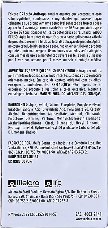 Melora Folcare DS Loção Anticaspa - Tratamento 50ml