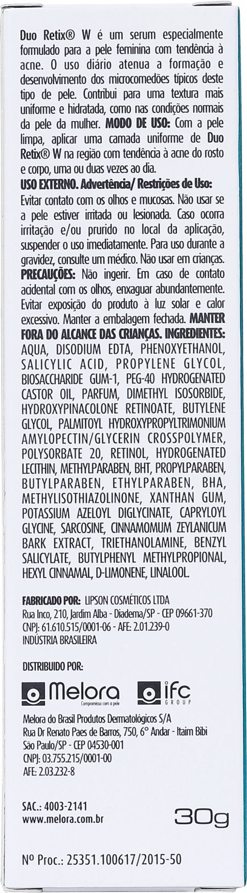 Melora Duo Retix W - Sérum para Acne 30g