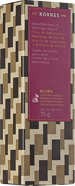 Korres Óleo de Amêndoas e Manteiga de Karité - Creme Nutritivo para as Mãos 75g