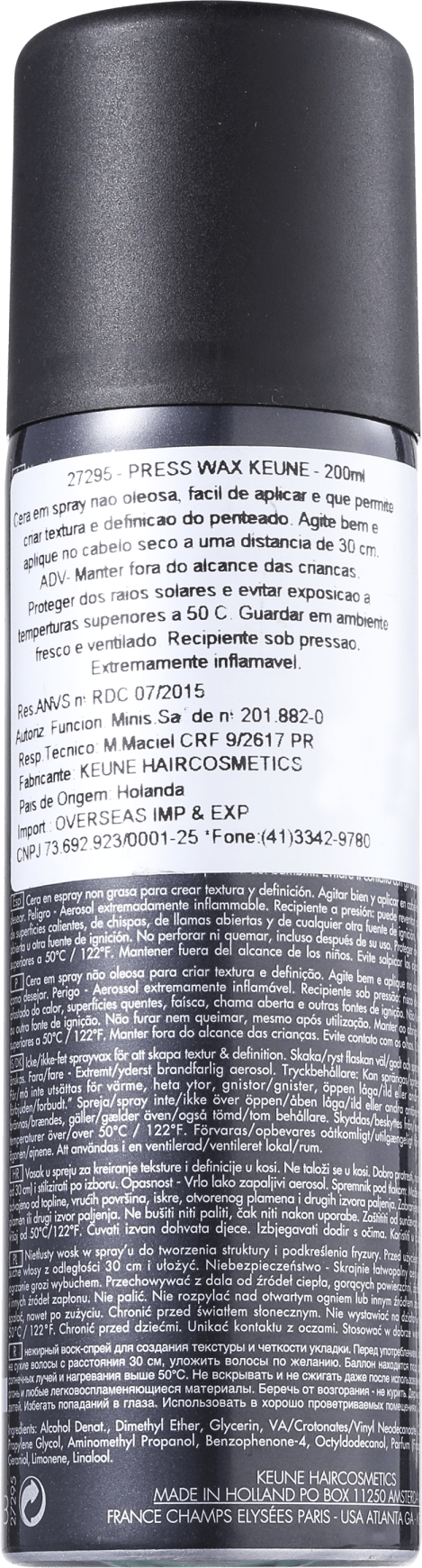 Keune Design Press Wax - Cera em Spray 200ml