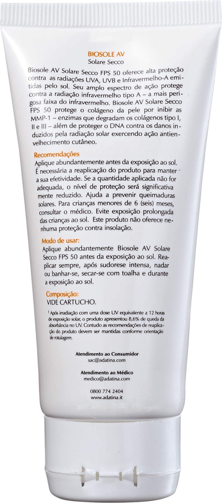 Ada Tina Biosole AV FPS 50 - Protetor Solar Facial 50g