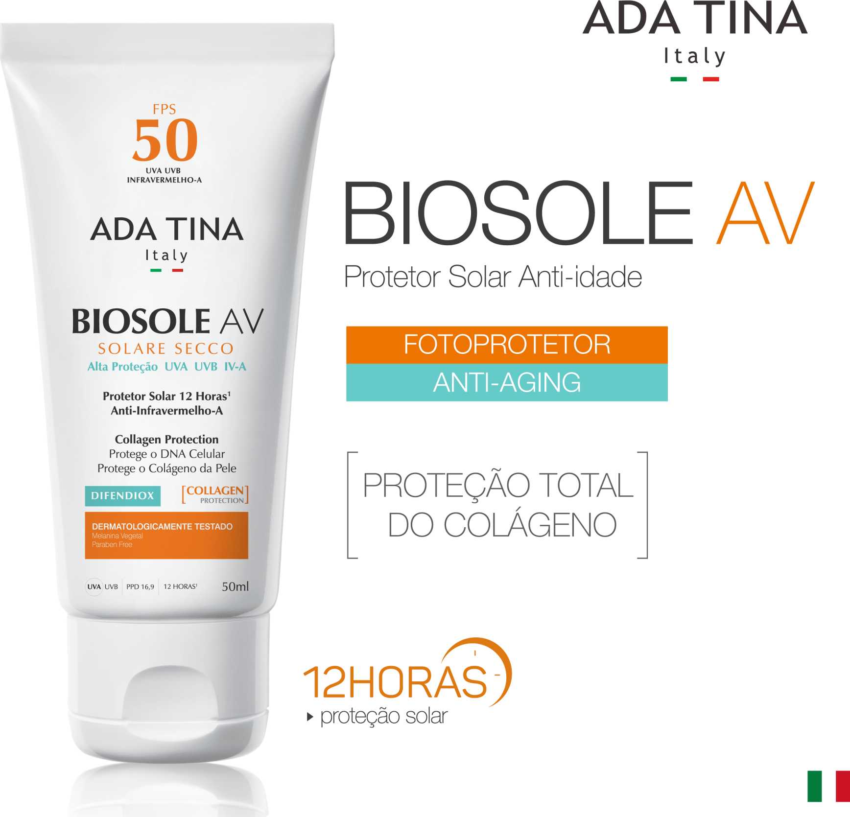 Ada Tina Biosole AV FPS 50 - Protetor Solar Facial 50g