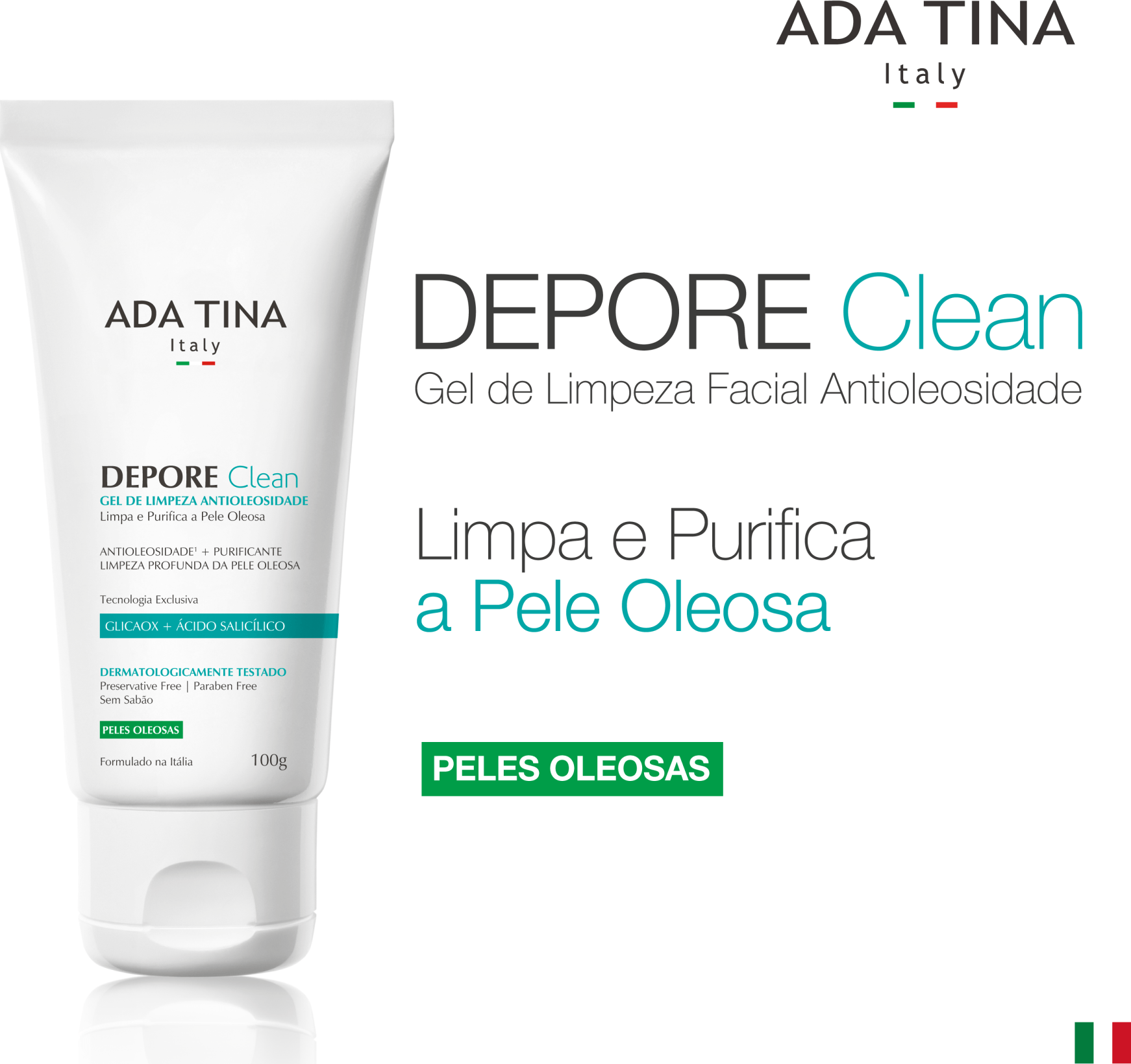 Ada Tina Depore Clean - Gel de Limpeza Facial 100ml