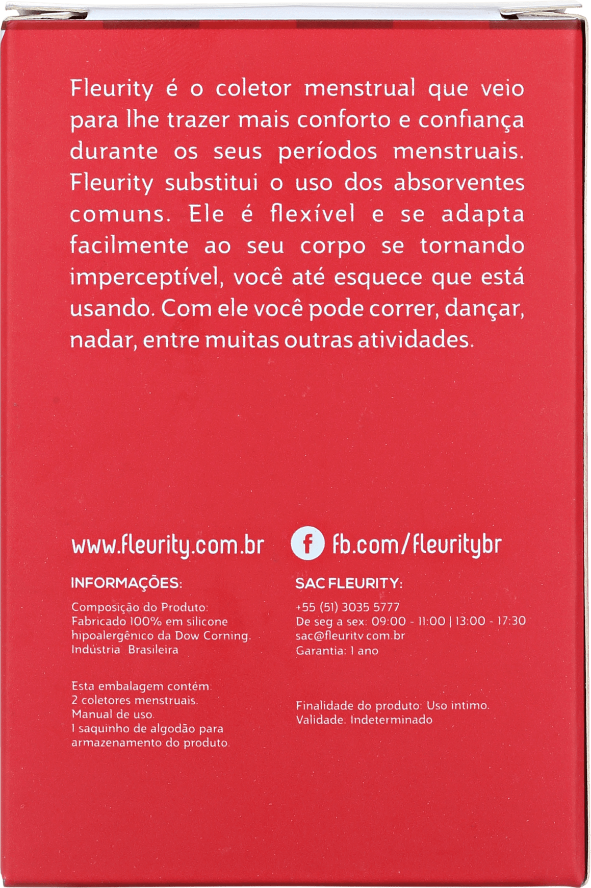 Fleurity Tipo 1 (+30 anos ou com filhos) - Coletor Menstrual (2 unidades)