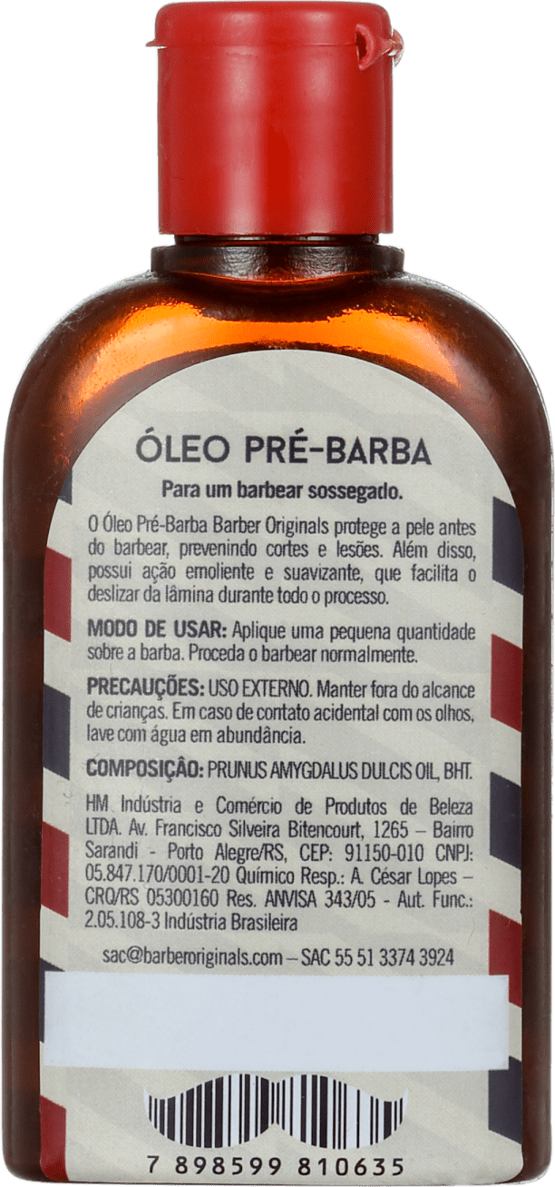 Barber Originals Barbear Rente e Livre de Irritações - Óleo Pré-Barba 60ml