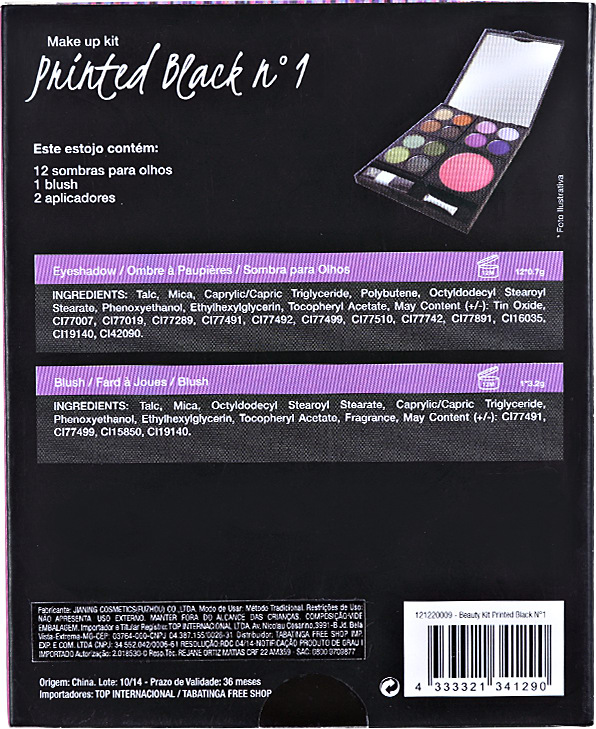 Joli Joli Printed Black Nº 1 PD 861B - Estojo de Maquiagem