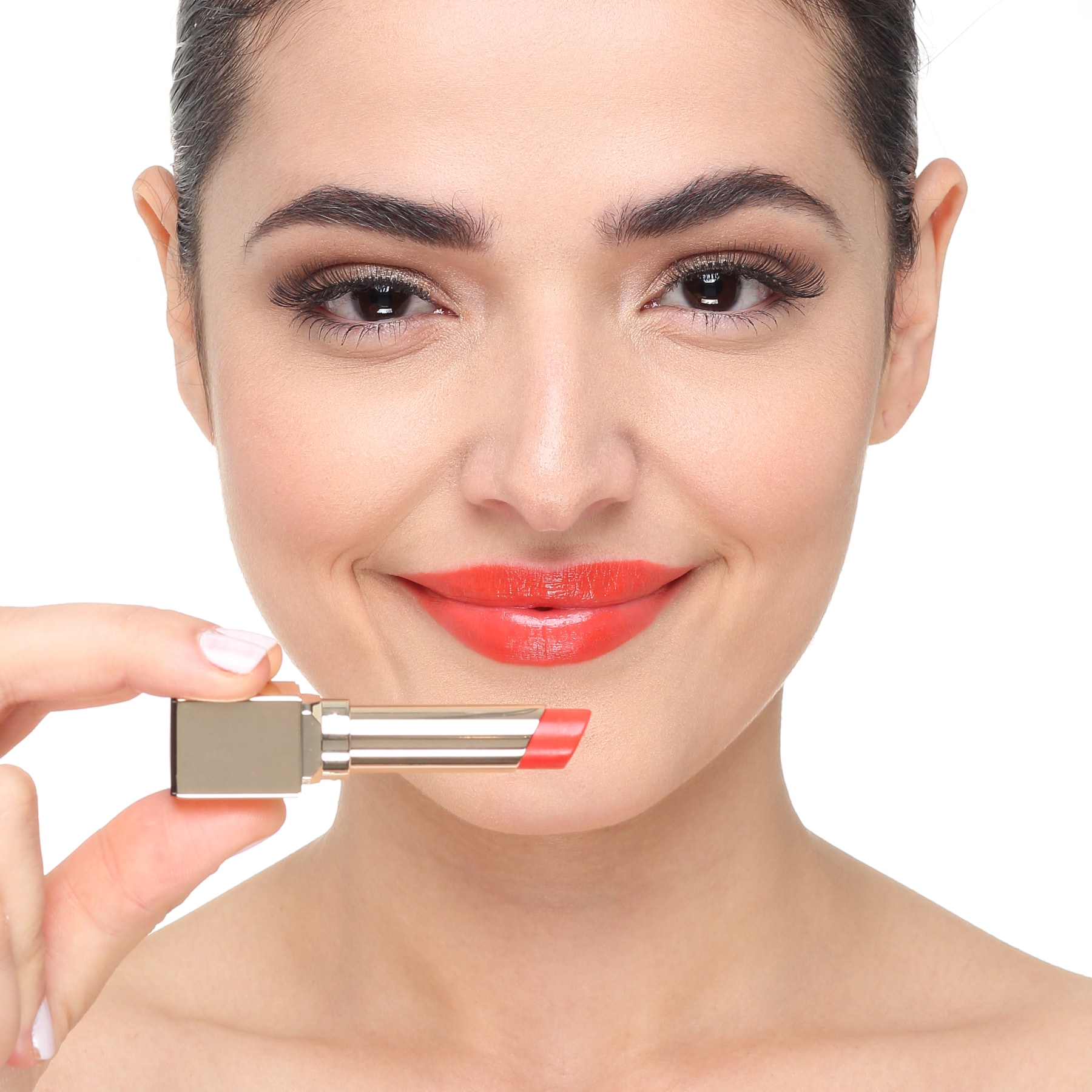 Clarins Rouge Eclat Satin Finish Age-Defying 09 Juicy Clementine - Batom Cremoso 3g