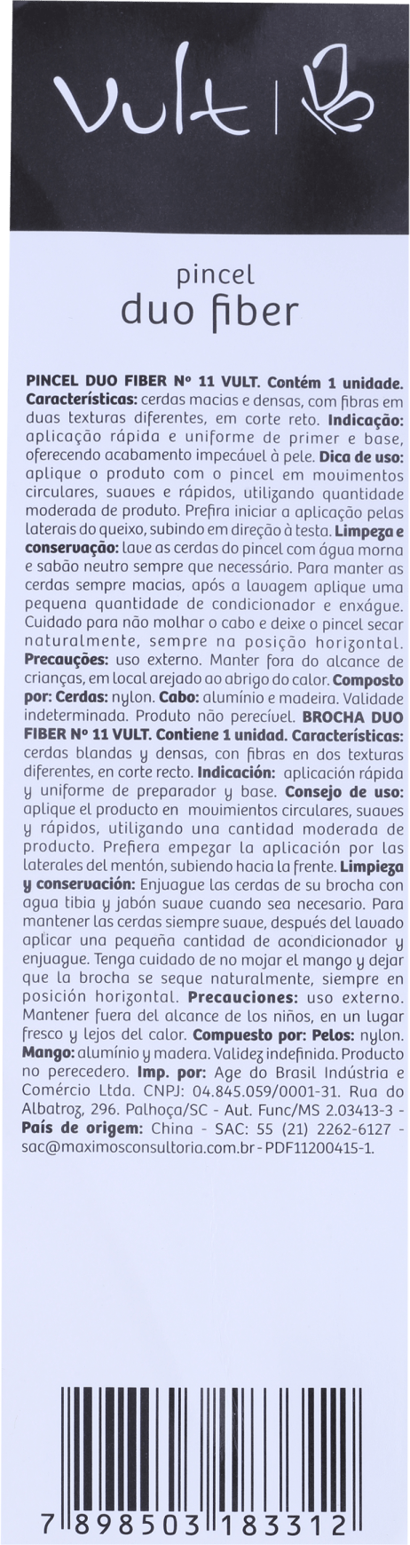 Vult #11 Duo Fiber - Pincel para Base
