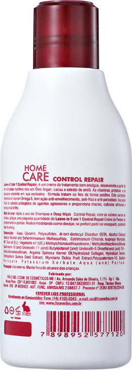Forever Liss Professional Home Care Anti-Frizz 5 em 1 - Leave-in 300ml