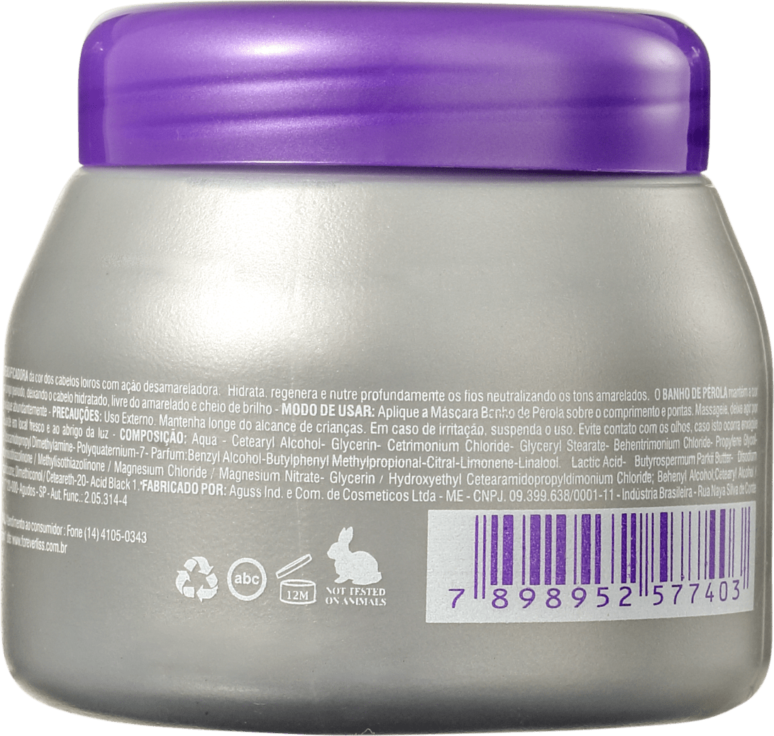 Forever Liss Professional Banho de Pérola - Máscara Hidratante 250g