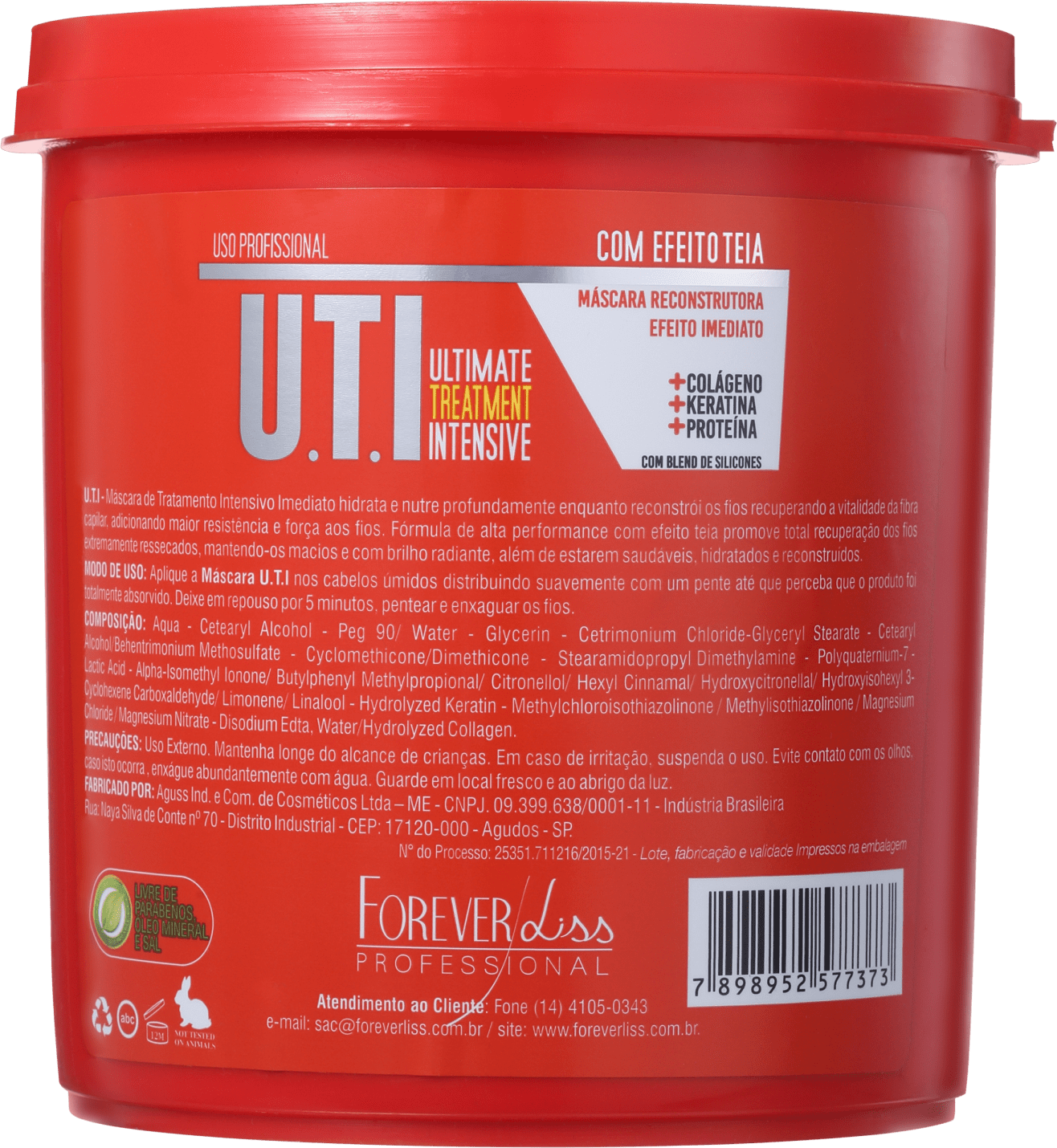 Forever Liss Professional UTI Liso Profissional - Máscara de Tratamento 950g