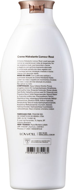 Lowell Freshe L’amour Rosé - Creme Hidratante 200ml