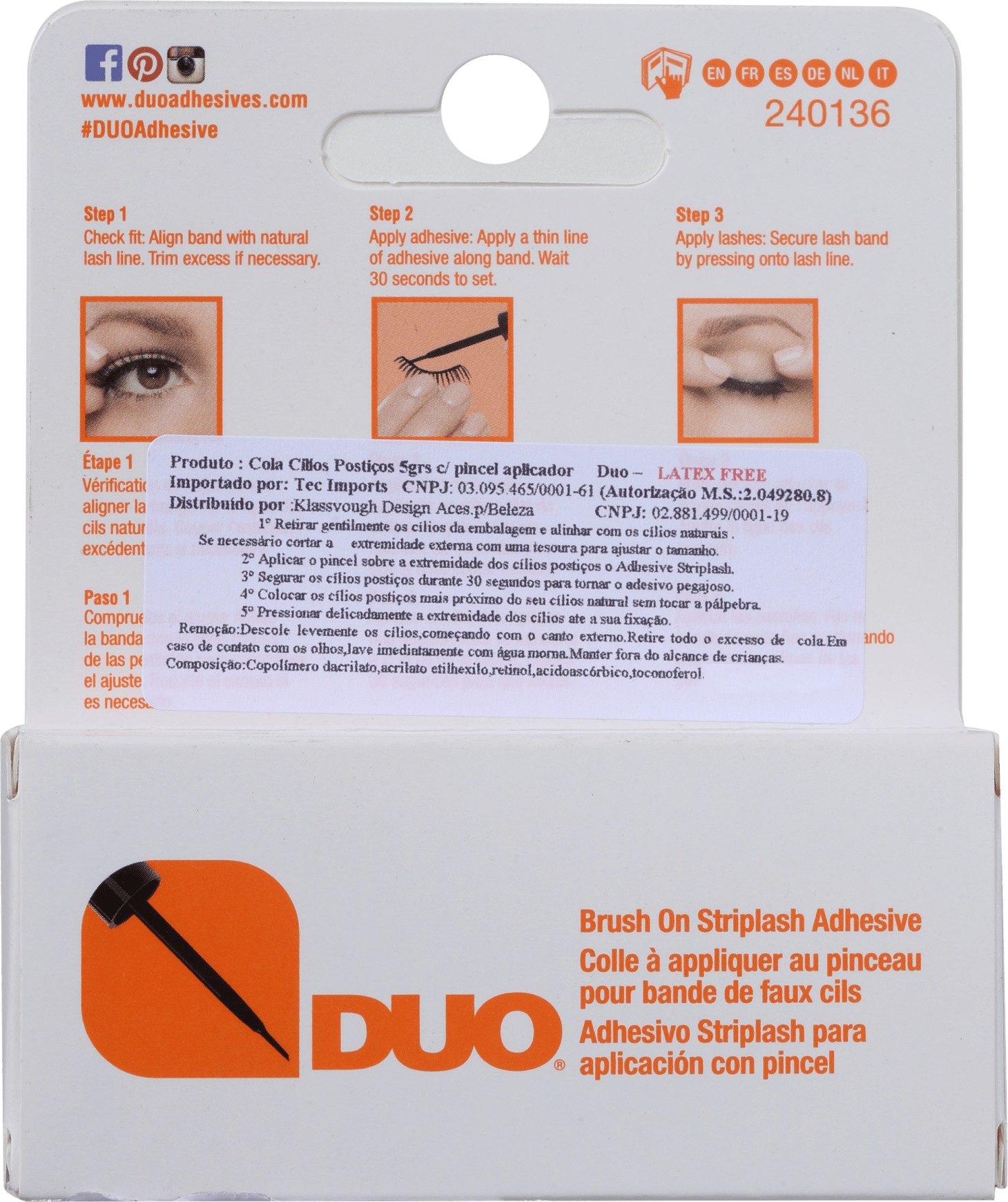 DUO Dark Brush On Striplash Adhesive - Cola para Cílios 5g