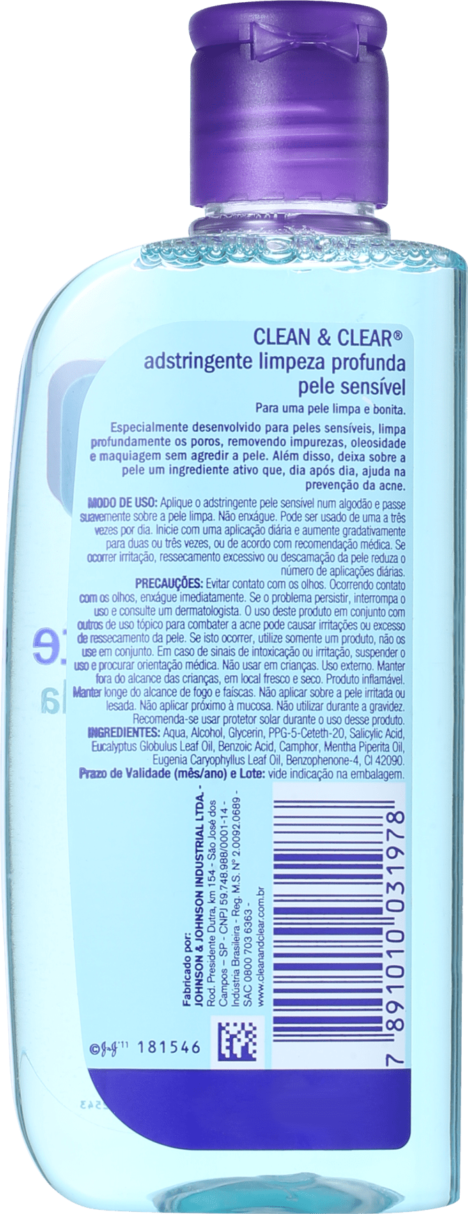 Clean & Clear Limpeza Profunda Pele Sensível - Adstringente Facial 200ml