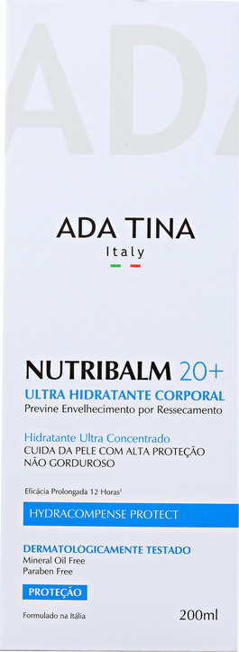 Ada Tina Nutribalm 20+ - Hidratante Corporal Anti-Idade 200ml