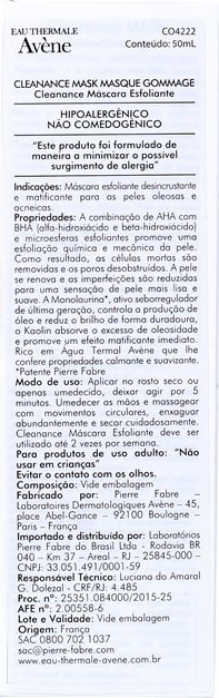 Avène Cleanance Mask - Máscara Facial 50ml
