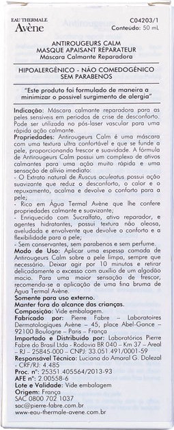 Avène Antirougeurs Calm - Máscara Facial 50ml