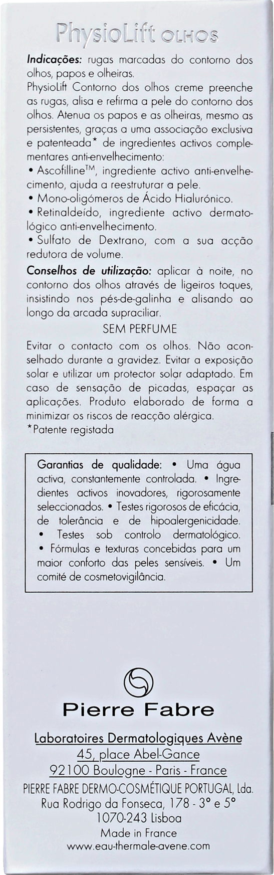 Avène PhysioLift Eyes - Creme Anti-Idade Noturno 15ml