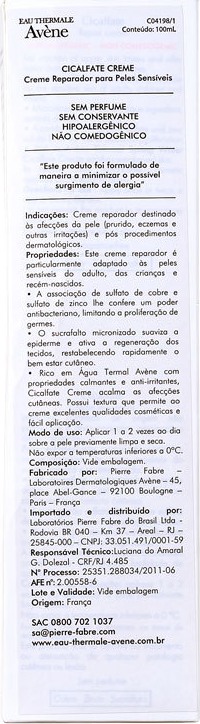 Avène Cicalfate - Creme Hidratante Reparador 100ml