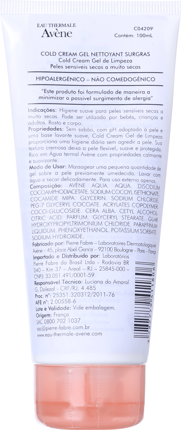Avène Cold Cream Gel Nettoyant Corps - Sabonete Líquido 100ml