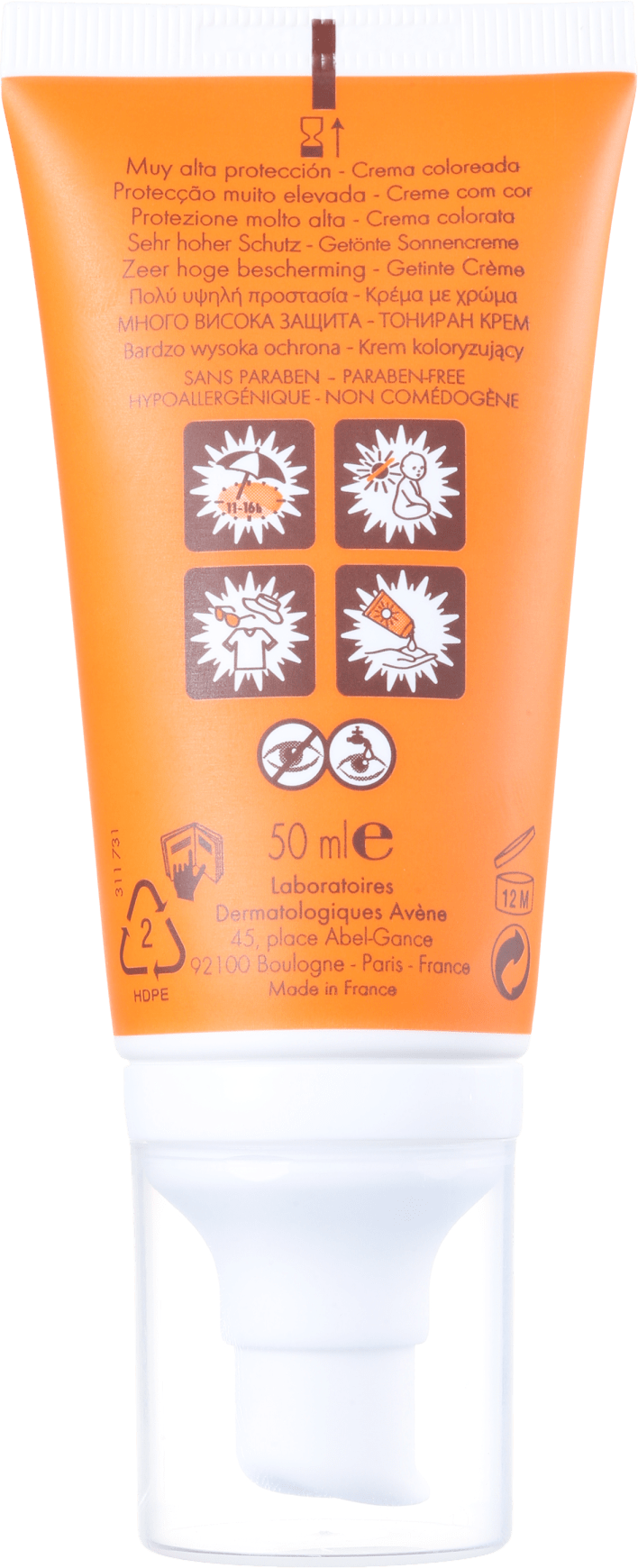 Avène Very High Protection Tinted FPS 50 - Protetor Solar com Cor 50ml