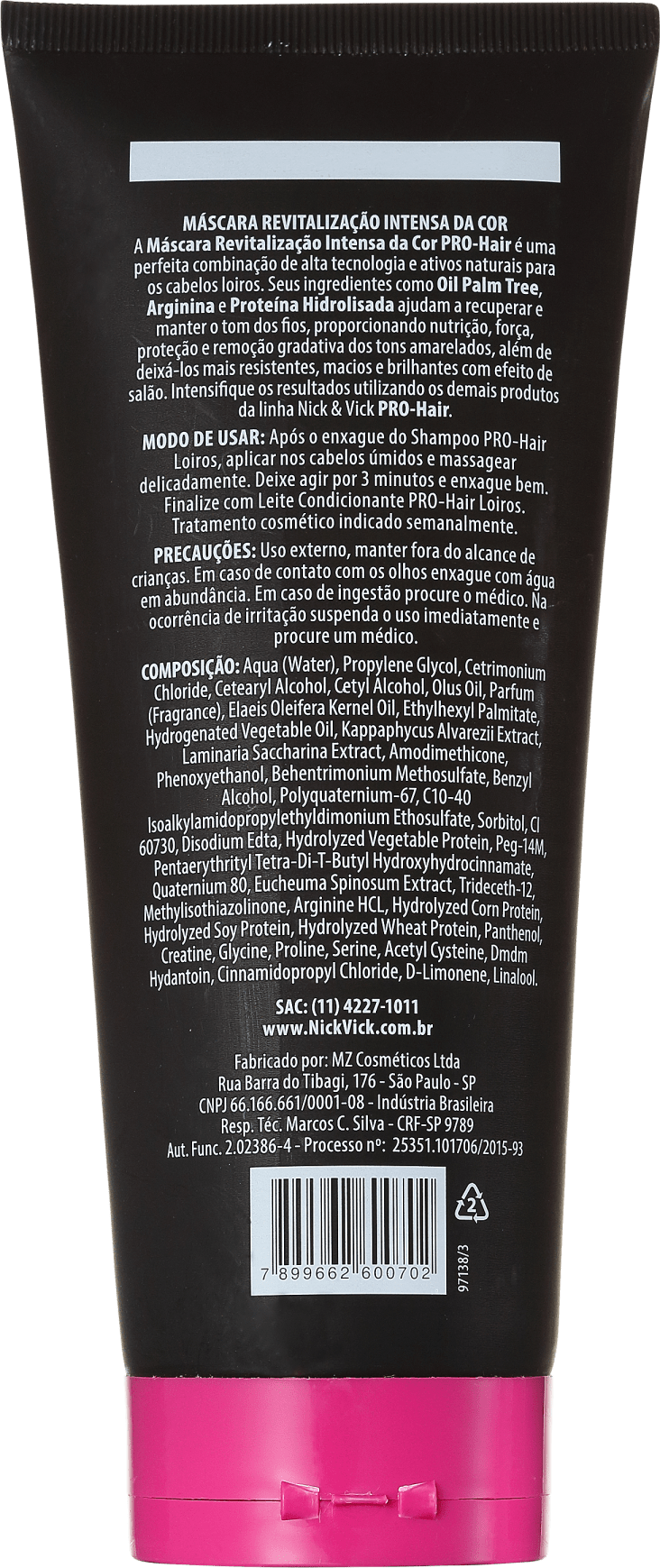 Nick & Vick PRO-Hair Revitalização Intensa Cabelo Loiro - Máscara de Tratamento 200g