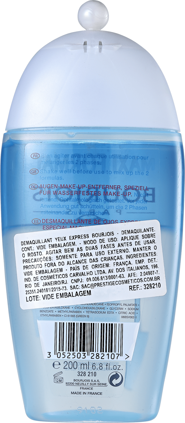 Bourjois Démaquillant Yeux Express - Demaquilante Bifásico 200ml