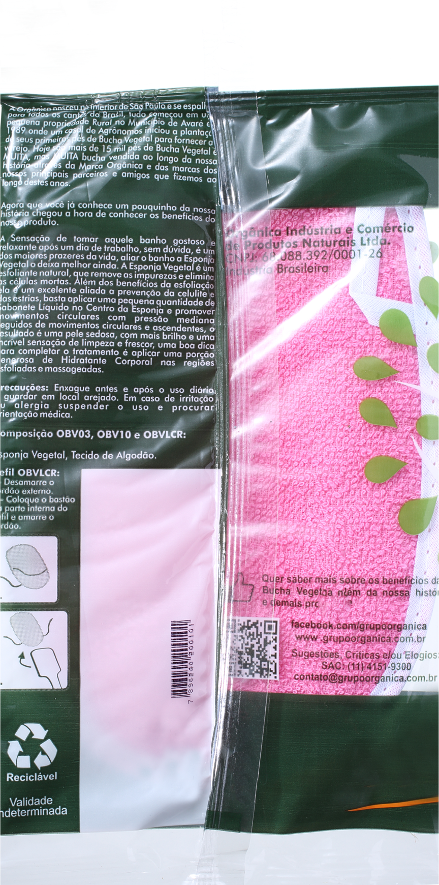 Orgânica Esponja Luva Meio Oval - Esponja de Banho (1 unidade)