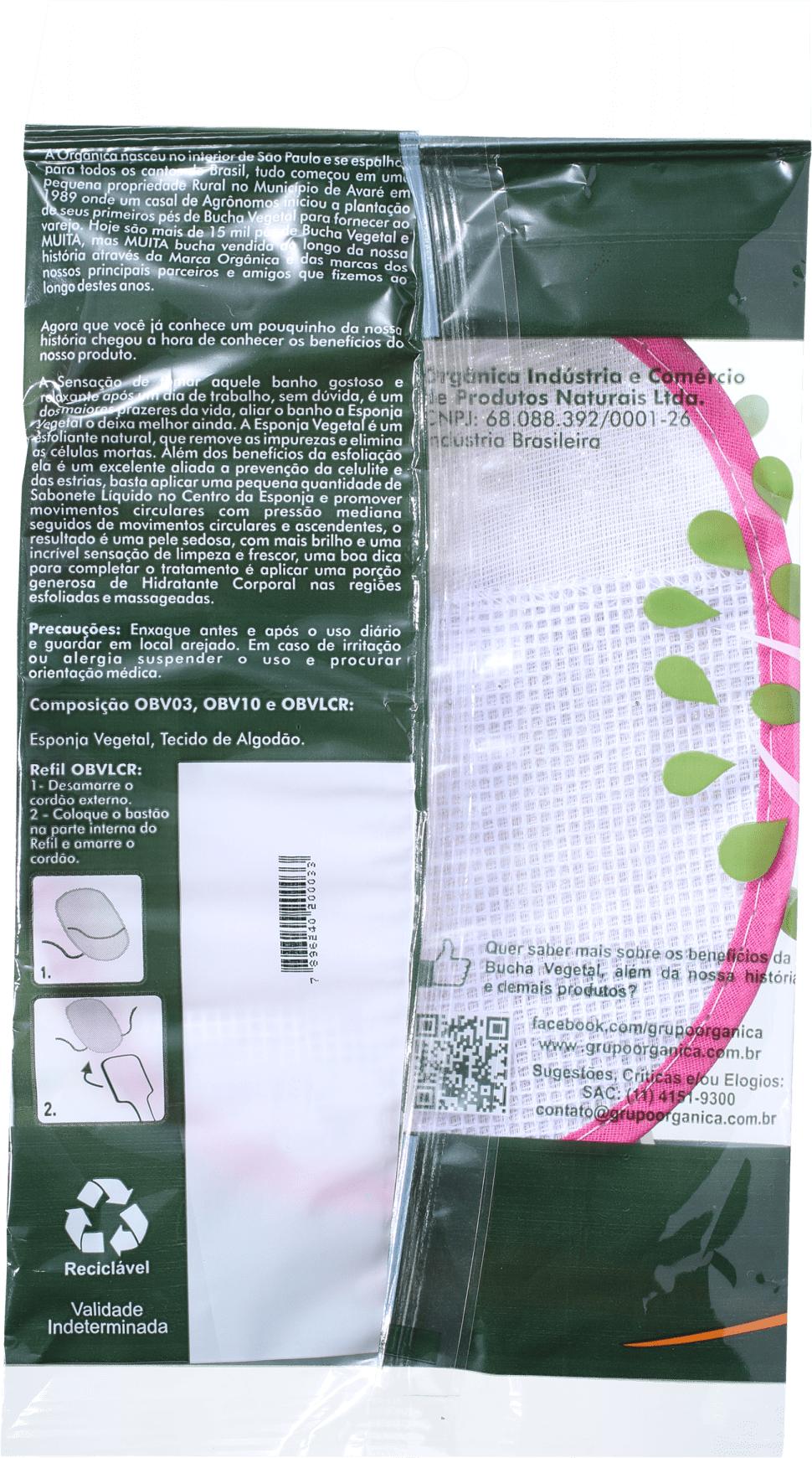 Orgânica Luva Oval - Esponja de Banho