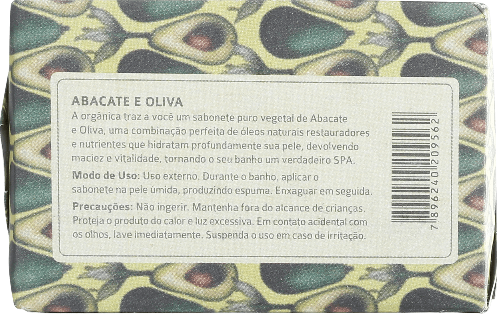 Orgânica Puro Vegetal Abacate & Oliva - Sabonete em Barra 90g