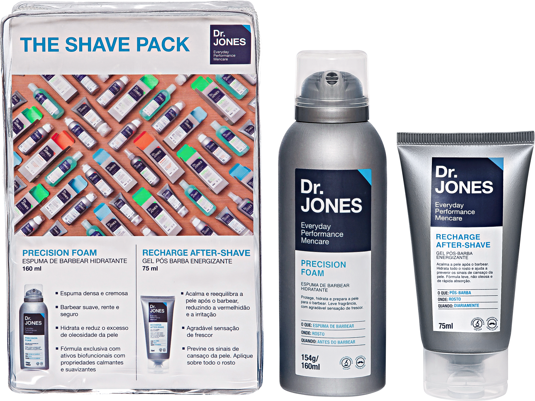 Kit Barba Dr. Jones The Shave Pack (2 produtos + Estojo)