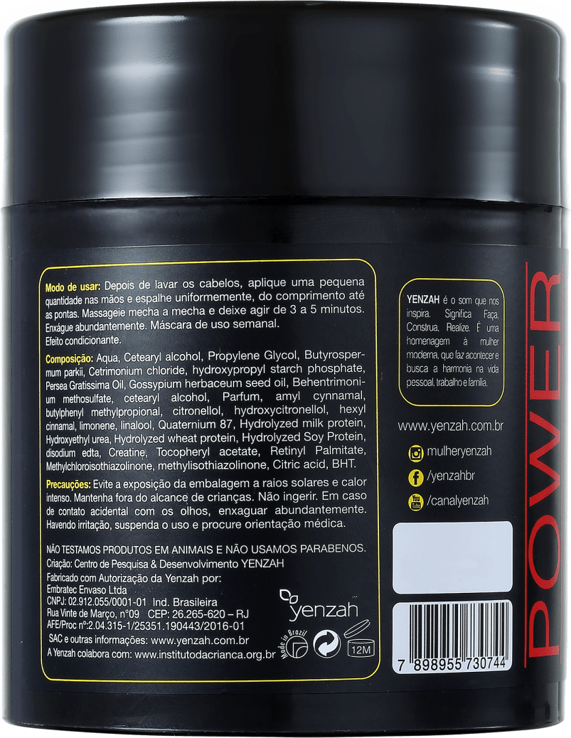 Yenzah Whey Bomb Cream - Máscara de Tratamento 480g