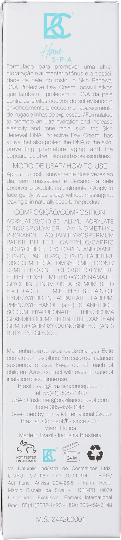 Brazilian Concept Skin Renewal DNA Protective Day - Creme Anti-Idade Diurno 50g
