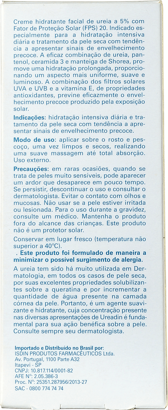 ISDIN Ureadin Cream FPS 20 - Hidratante Facial 51,25g