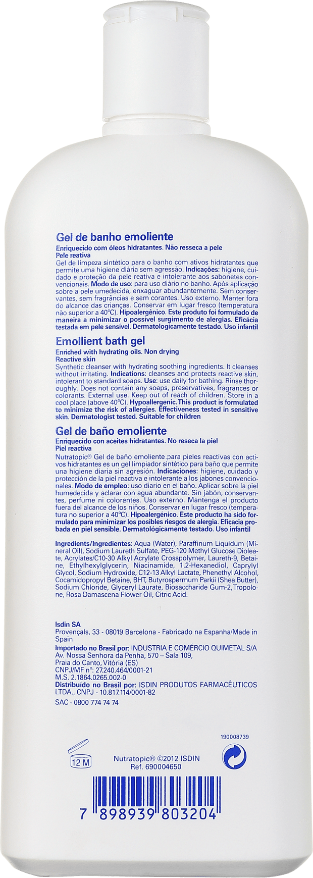 ISDIN Nutratopic - Gel de Banho 400ml