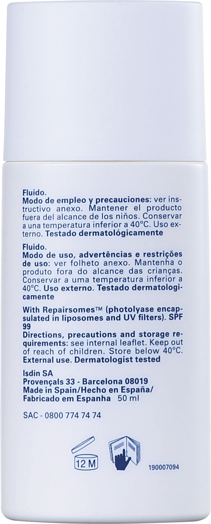ISDIN Eryfotona AK-NMSC Fluid FPS 99 - Protetor Solar Facial 50ml