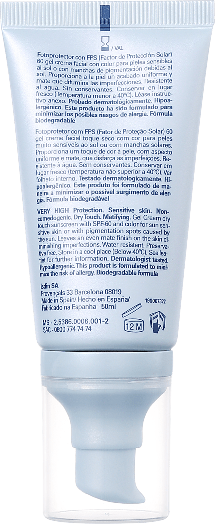 ISDIN Fotoprotector Gel Cream Color FPS 50 - Protetor Solar com Cor 50ml