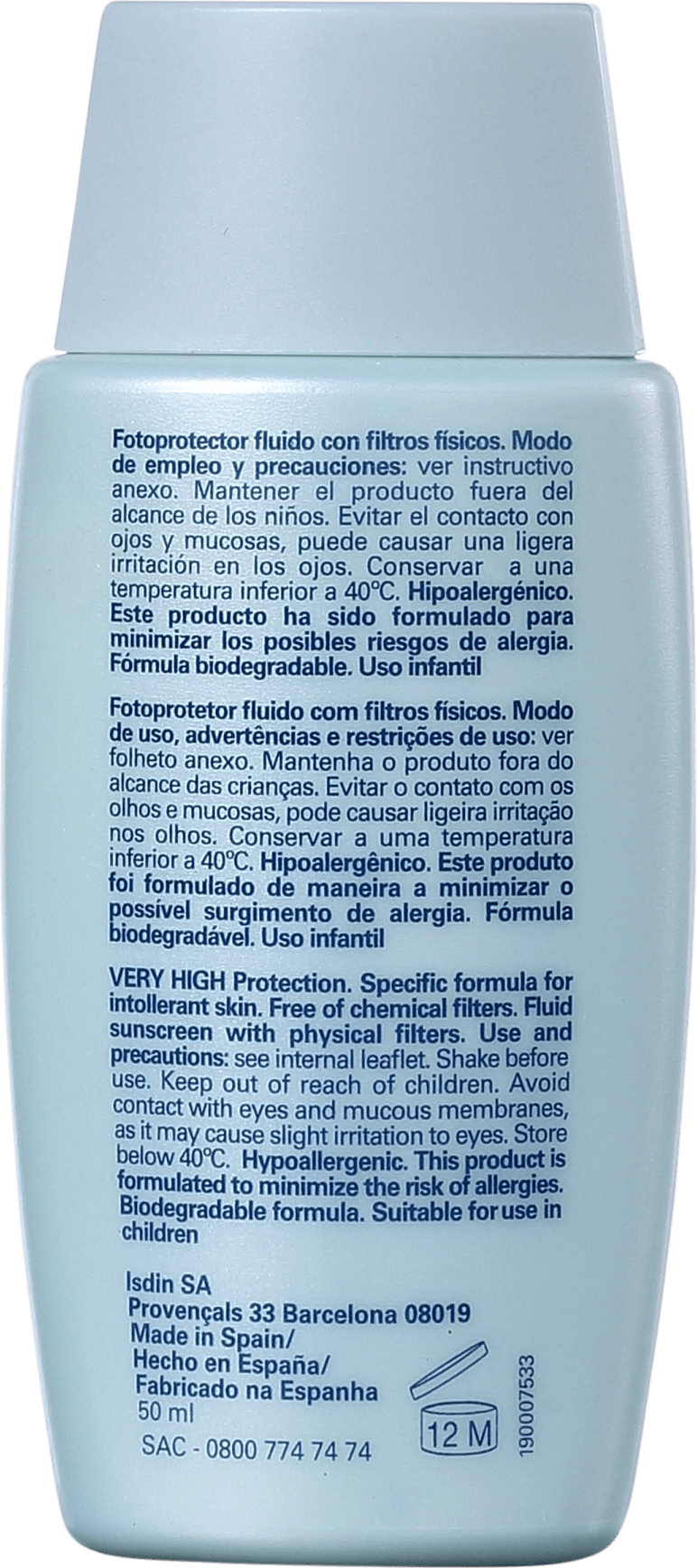 ISDIN Fotoprotector Fusion Fluid Mineral FPS 50 - Protetor Solar Facial 50ml