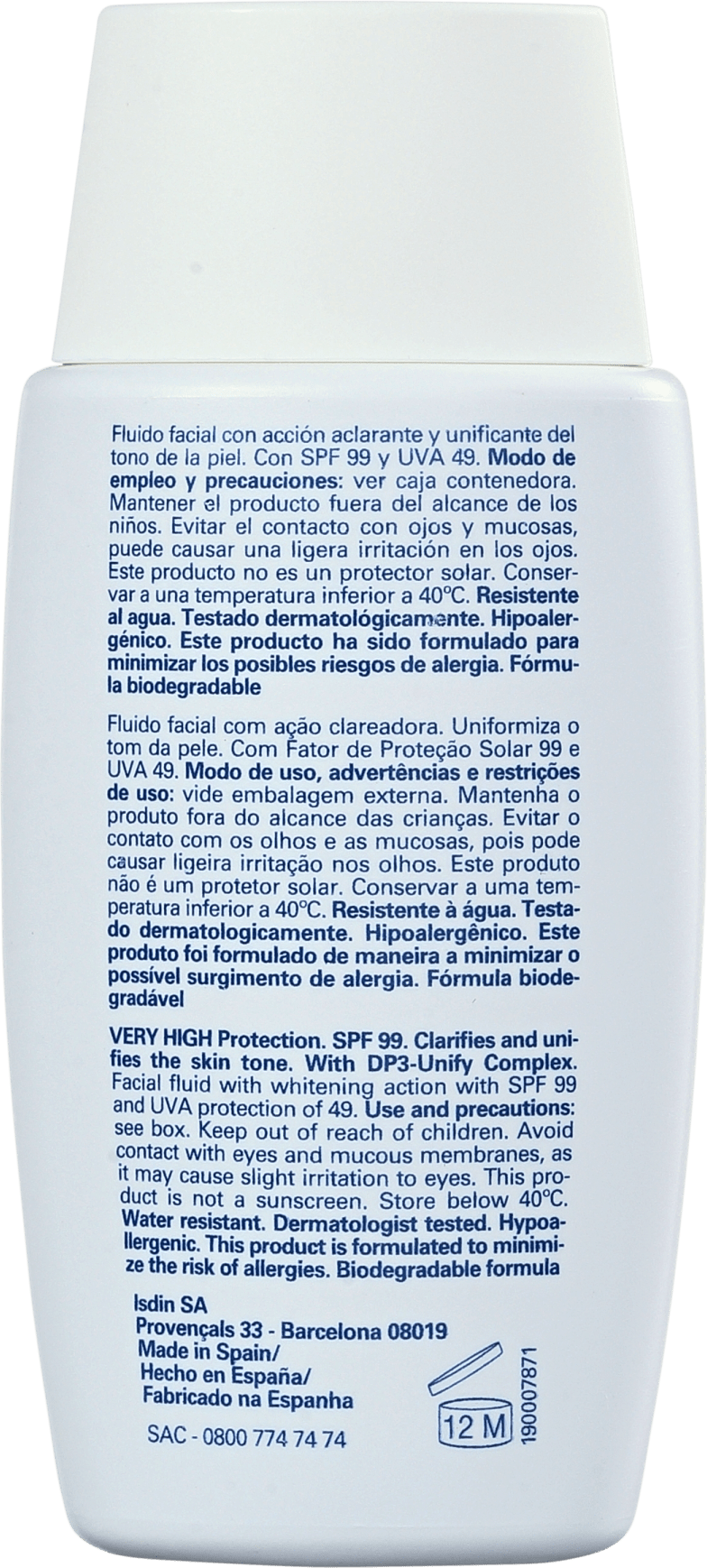 ISDIN Foto Ultra Active Unify Fusion Fluid Color - Loção Clareadora de Manchas 50ml