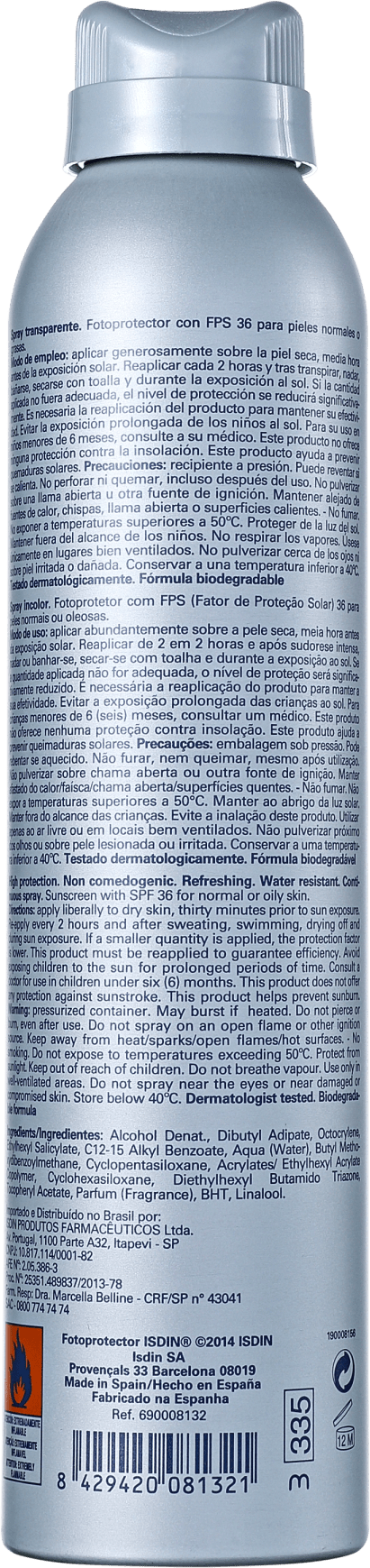 ISDIN Fotoprotector Transparent FPS 30 - Protetor Solar em Spray 200ml