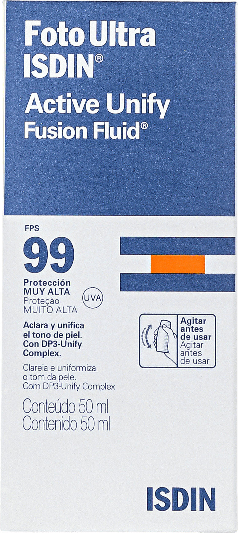 ISDIN Foto Ultra Active Unify FPS 99 - Protetor Solar Facial 50ml