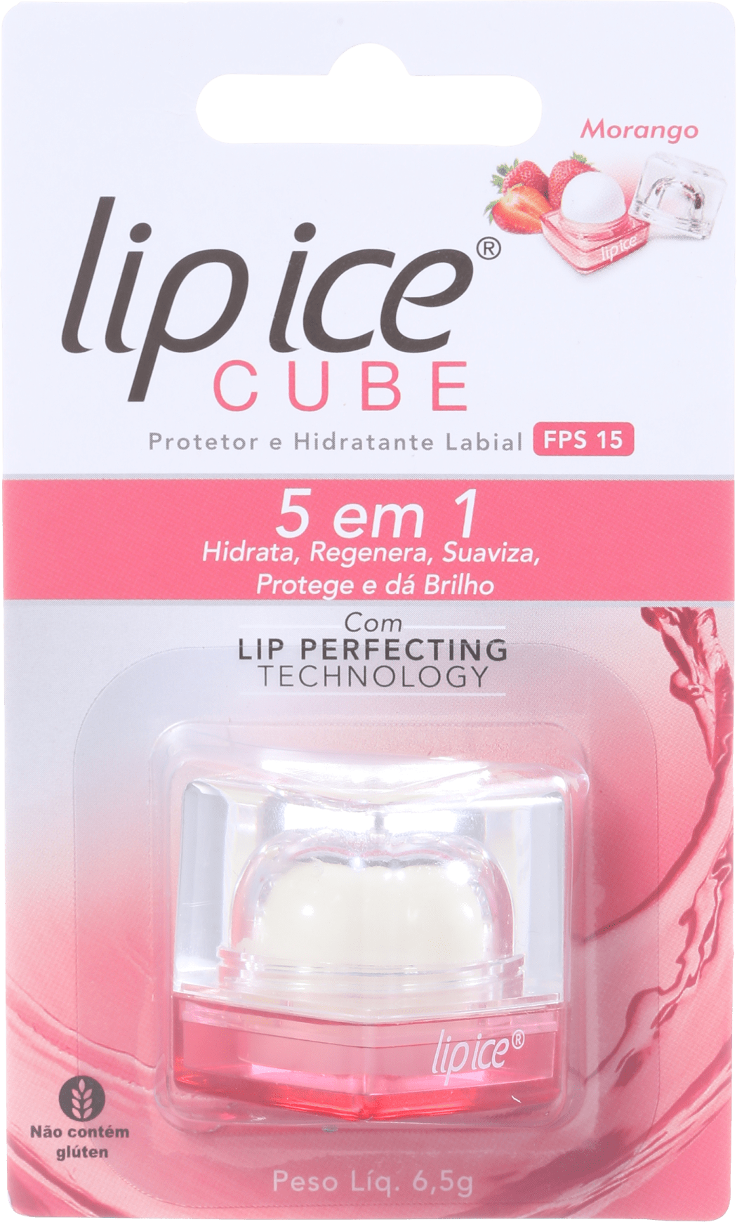 Lip Ice Cube Morango FPS 15 - Protetor Labial 6,5g
