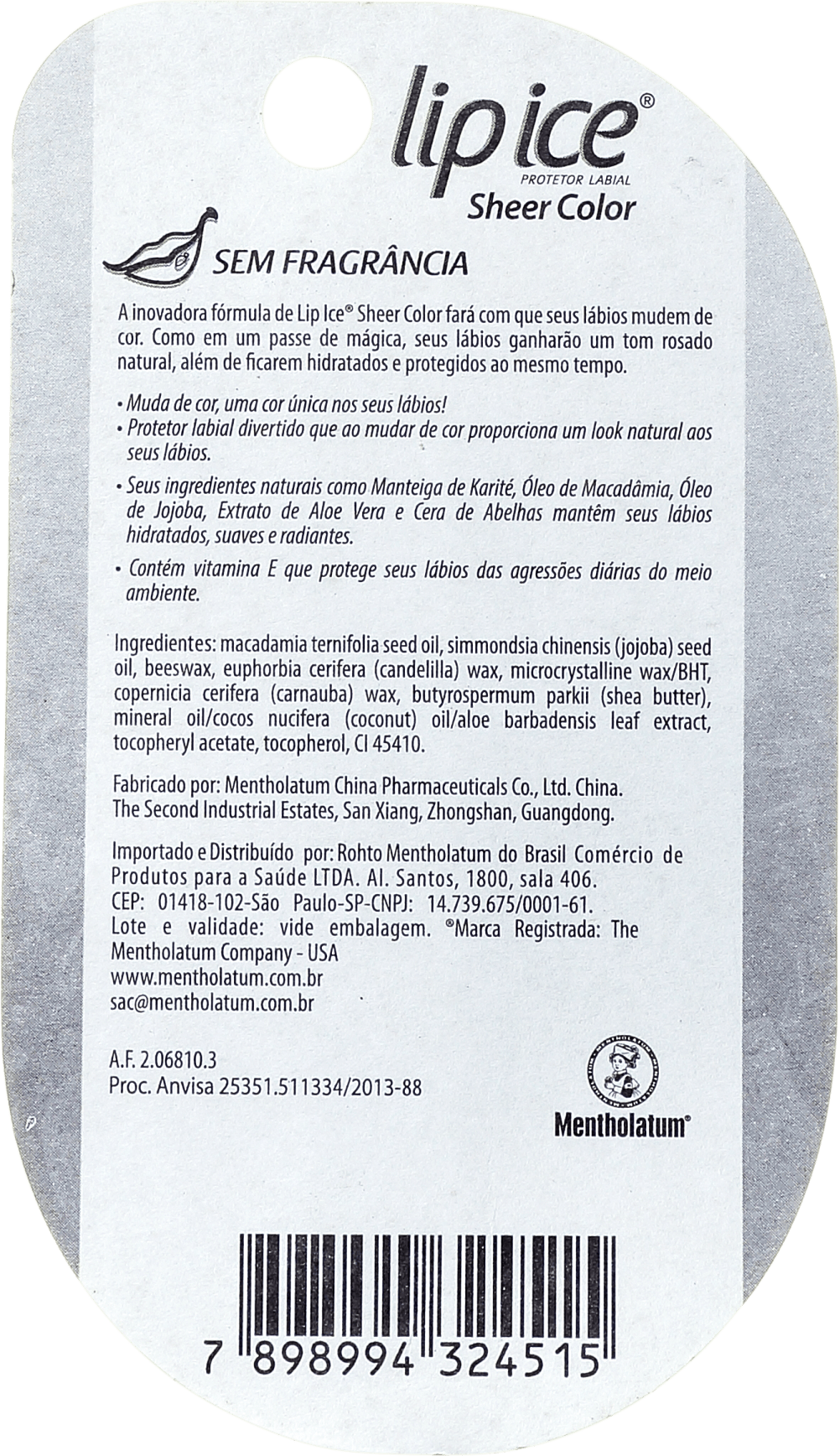 Lip Ice Sheer Color Sem Fragrância - Hidratante Labial 2g